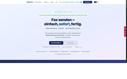 Sofortfax – PDF direkt als Fax senden :: Sende Kündigungen, Formulare und Dokumente direkt online als Fax über Sofortfax.de.