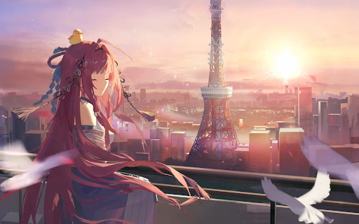 Anime Girl Sunset Live Wallpaper :: Transform your new tab with stunning anime girl sunset live wallpapers in HD for a vibrant and relaxing browsing experience.