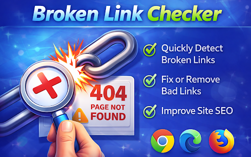 Broken Link Checker :: Scan every link, image, script, CSS and media file on any page. Reports broken resources with status codes and response times.