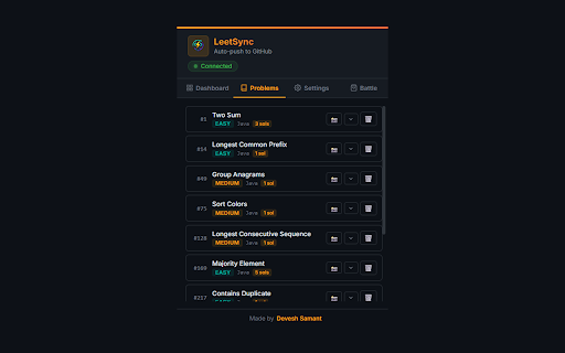 LeetSync - Auto Push LeetCode to GitHub :: Auto-push accepted LeetCode solutions to GitHub with themes, achievements, battle mode & showcase cards