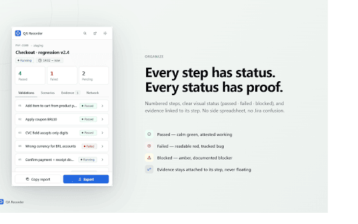 QA Recorder :: Local-first extension to record QA sessions, evidence and reports.