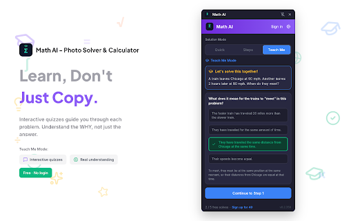 Math AI - Photo Solver & Calculator :: Solve any math problem instantly. Snap a screenshot, get step-by-step answers. Free, no login required. Works with any website.