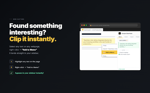 Simple Side Note :: Chrome extension sidebar notepad