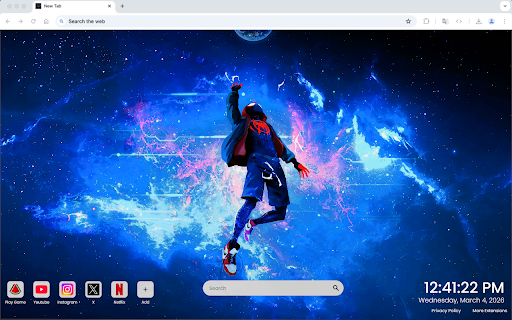 Spider-Man Miles Lost in Space Live Wallpaper :: One of the most epic superhero space live wallpapers for Chrome featuring Spider-Man Miles Morales lost in space.