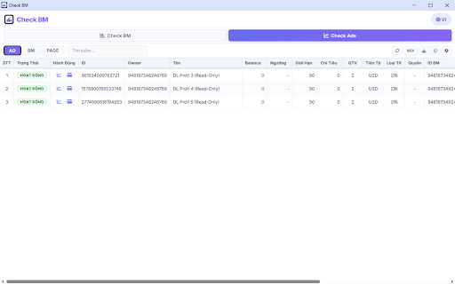 Check Bm - Kiểm Tra Business Manager :: Bridge extension for CheckBM Tools - Proxy Facebook API requests
