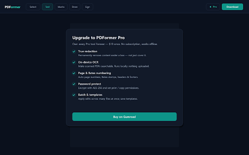 PDFormer — Fill & Sign PDF (Free, Private, No Account) :: Fill out and sign any PDF in your browser. 100% local — your file never leaves your device. No account, no watermark, no paywall.