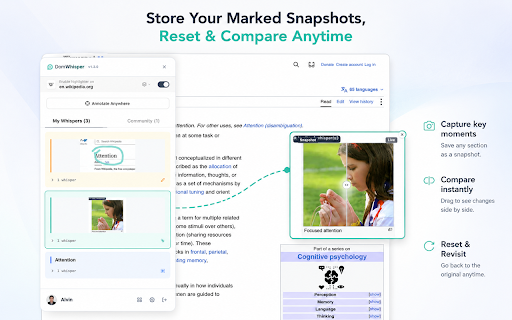 DomWhisper: Start a Discussion on Any Webpage :: A comment layer for the web. Highlight text or mark any spot to start a discussion on any webpage. Private or shared.