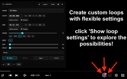 YouTube Looper :: Use YouTube Looper to easily loop videos with just one click and enjoy nonstop playback. Create your own customizable YouTube loops.