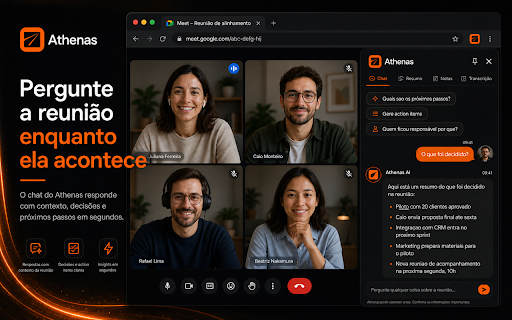 Athenas — Meeting Intelligence :: Real-time meeting transcription and insights for Google Meet, Teams, and Zoom