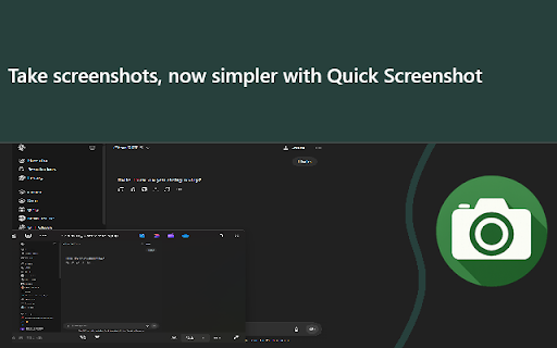 Quick Screenshot :: Click the icon to take a screenshot of the current tab and save it.