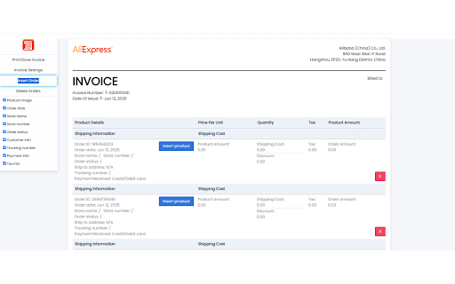 AliInvoice - Generate AliExpress Order Invoice :: Invoices for your AliExpress and Alibaba orders! Perfect for resellers, dropshippers who needs organized order documentation.