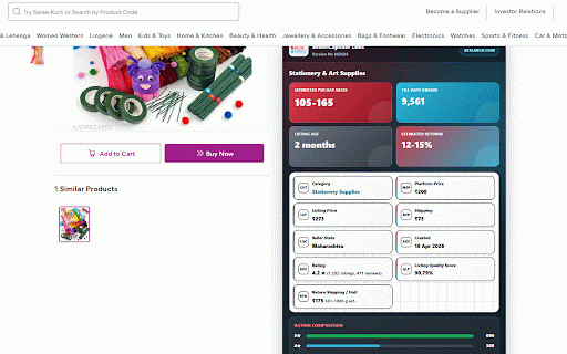 SellerCapsule Lens :: Seller research lens for supported product pages with demand, rating, price, shipping, and margin signals.