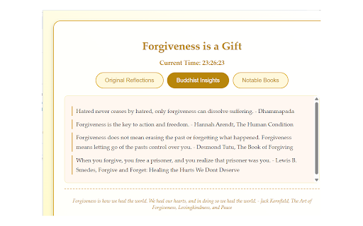 Forgiveness is a Gift :: A extension offering 100 quotes on forgiveness, categorized into Original Reflections