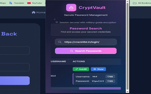 CryptVault Password Manager :: Autofill login forms using CryptVault
