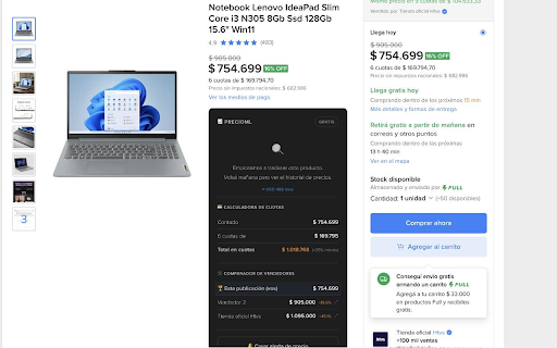 PrecioML - Historial y Alertas :: Historial de precios, alertas, carpetas y comparador de vendedores para MercadoLibre. ¡Nunca pagues de más!