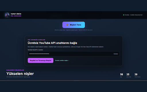 Yapay Zihin Niş Canavarı :: Az videoyla büyüyen ve yeni ivme kazanan global YouTube nişlerini keşfeder.