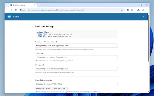mailto :: Send the current page using the default mail client