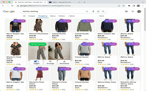 Tailor – Virtual Try-On :: AI-powered virtual try-on. See yourself in any outfit from your favorite online stores instantly — right from the product page.