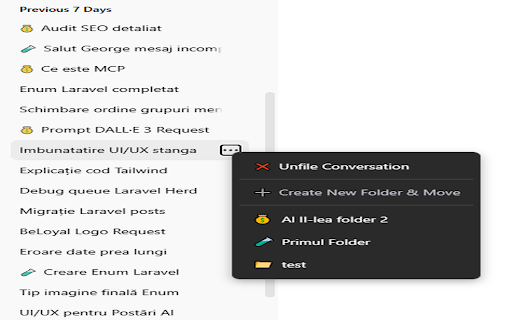 ChatGPT Folder Organizer :: Organize your ChatGPT conversations into folders and subfolders.