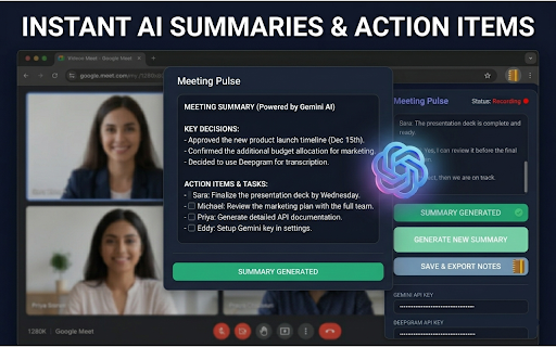 Meetings Notes Taker :: Professional AI Meeting Recorder & Minutes Taker. Transcribe audio and generate AI summaries with Gemini. Your essential Note Taker.