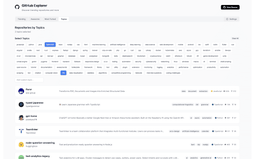 GitHub Explorer :: Discover trending repositories and more
