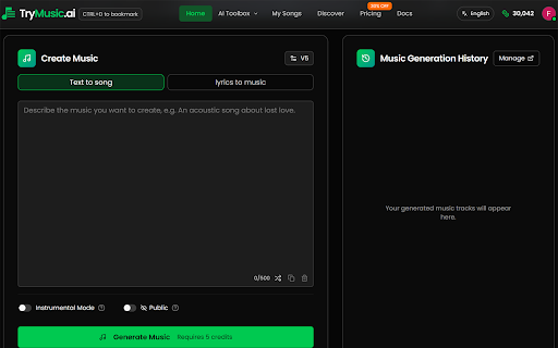 Trymusic AI :: Create music with AI — fast, simple, royalty-free. Open Trymusic AI in your browser.
