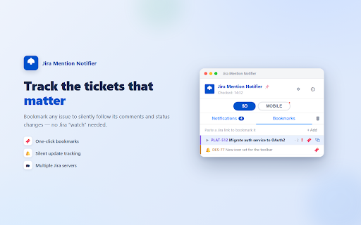 Jira Mention Notifier :: Real-time Jira alerts for @mentions, assignments, status changes, comments & watched issues — right in your browser.