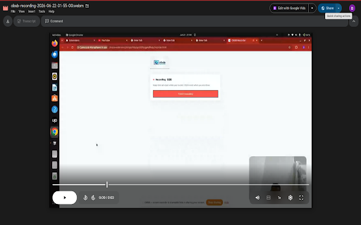 OBSB — screen recorder & shareable links :: Record screen, mic, and camera. Save as WebM or upload to Google Drive and copy a share link.