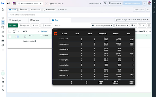 Adpulze :: Extension de la plataforma Adpulze.io para facilitar la visualizacion del funcionamiento de tus publicidades en Meta