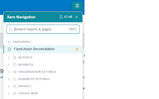 Xero Navigation :: Quickly navigate within Xero with search bar, without extra clicks and loading.