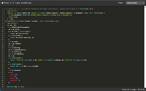 Source Code Viewer :: A browser extension to view formatted source code with syntax highlighting.