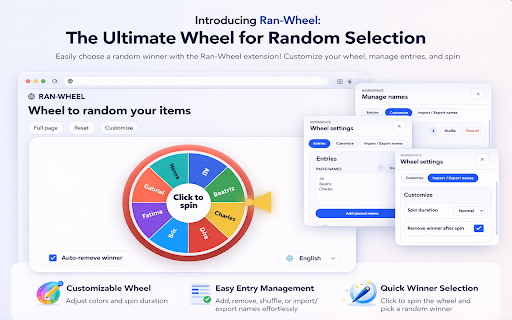 Ran-Wheel | Wheel to random your items :: Spin a wheel to randomly select your items.