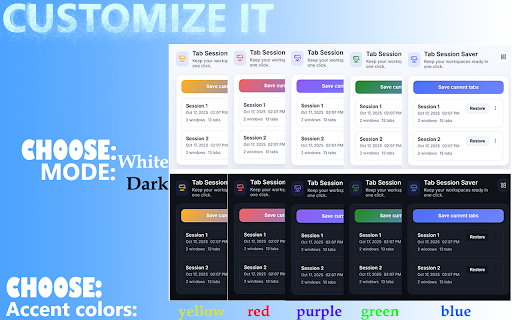 Tabs Session Saver :: Save and restore your tabs sessions easily