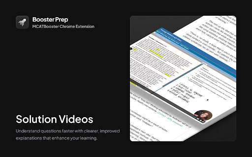 MCATBooster Chrome Extension :: Free written & video solutions for all 7 official AAMC® MCAT® exams — reviewed in the same format as the real exam. 100% free.