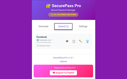 SecurePass Pro - Password Manager :: Secure password generator and manager with advanced features. Generate strong passwords, store securely, and autofill with ease.