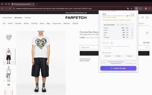 FitMatch – Find Your Right Clothing Size :: Get an AI size recommendation on any webshop, based on your own measurements. Fewer returns, less guessing.