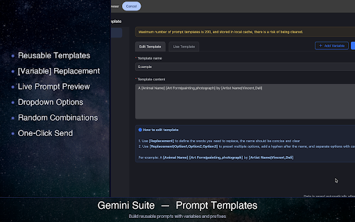 Gemini Suite :: Batch-create and save AI videos and images from Google Gemini. Auto-save, prompt tools, upscale, and more.