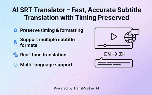 SRT Translator :: Fast, accurate subtitle translation with timing preserved.