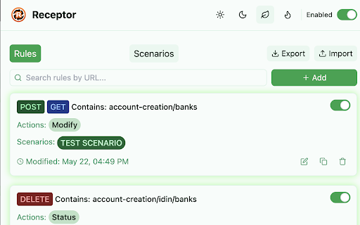 Receptor :: Intercept and modify fetch/xhr requests and responses on browser
