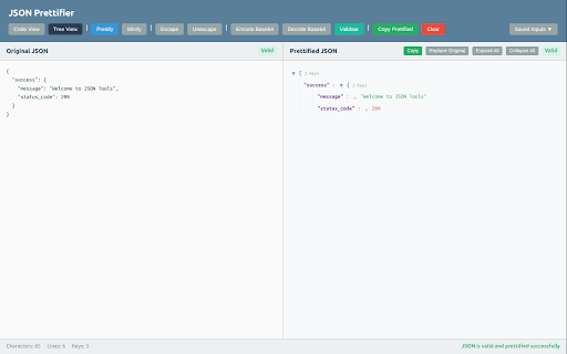 JSON Tools :: Select JSON text from any webpage and prettify it with a right-click context menu
