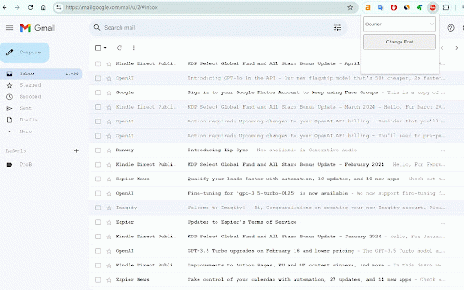 GG Mono :: Change the font and enable monochrome mode in Gmail.