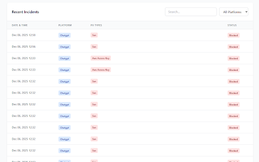 PromptSentry :: Use AI safely. PromptSentry automatically detects and blocks sensitive information before it's shared with major AI platforms.