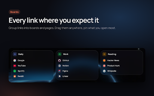 Wisp — Bookmark Manager & New Tab Widgets :: Boards, widgets (clocks, habits, exchange rates) and decor for your new tab — save bookmarks and find them in a second