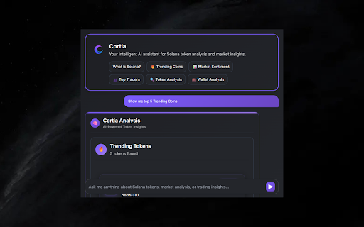 Cortia - Advanced Token Analysis :: Intelligent AI-powered Solana token analysis and market insights with advanced features