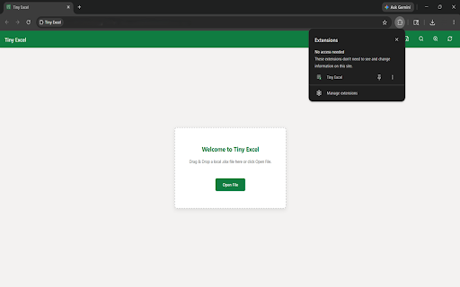 Tiny Excel :: Open and view Microsoft Excel .xlsx files locally with high fidelity.