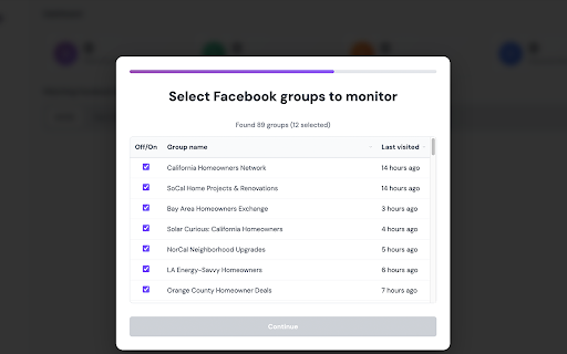One Stop Social: AI Facebook Group Monitor & Keyword Alerts :: Scan Facebook groups for leads. AI finds prospects with keywords & criteria. Get browser and webhook alerts; never miss a lead!