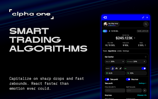 Alpha Layer :: Fast multichain DEX trading extension with automatic token detection and instant trading capabilities across popular crypto sites.
