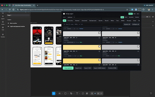 Figma Color Extractor :: Extract Figma fills, strokes, effects, and RGBA color tokens by page.
