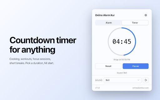 Online Alarm Kur: Alarm Clock & Timer :: Alarm clock and countdown timer in your browser.