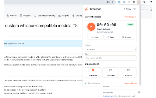 Timether :: Track time from GitHub, Jira, Linear, Trello, and Notion with Timether.